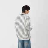 Striped Casual Long Sleeve V-Neck T-Shirt