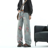Vintage Floral Loose Wide Leg Jeans
