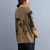 Literary Retro Comfort Anime Printing Sweater