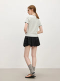 Embroidered Shell Contrast Color Puppy T-Shirt