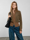 Plush Vintage Wool Knit Zip Cardigan