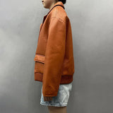 Vintage Bubble Genuine Sheepskin Leather Jacket