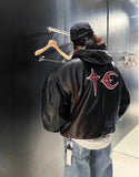 Heavyweight Motorcycle Leather Hooded Jacket