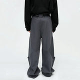 Diamond Patchwork Pleated Casual Pants