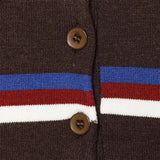 Academy Style Retro Striped Knit Polo Sweater