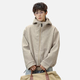 Luxurious Wool Blend Boxy Fit Thickened Jacket
