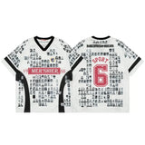 Y2K Vibrant Patchwork V-Neck Sport T-Shirt