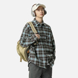 American Embroidered Checkered Button-Down Shirt
