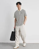 Men's Casual Stylish Korean Striped Polo T-Shirt