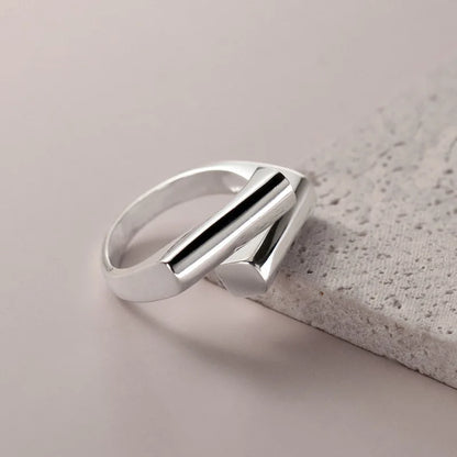 Women Classic Minimalist Geometric Silver Cross Ring