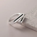 Women Classic Minimalist Geometric Silver Cross Ring