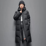Versatile Long Hooded Down Parka Puffer Coat