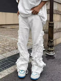 Distressed American Style Raw Edge Jeans