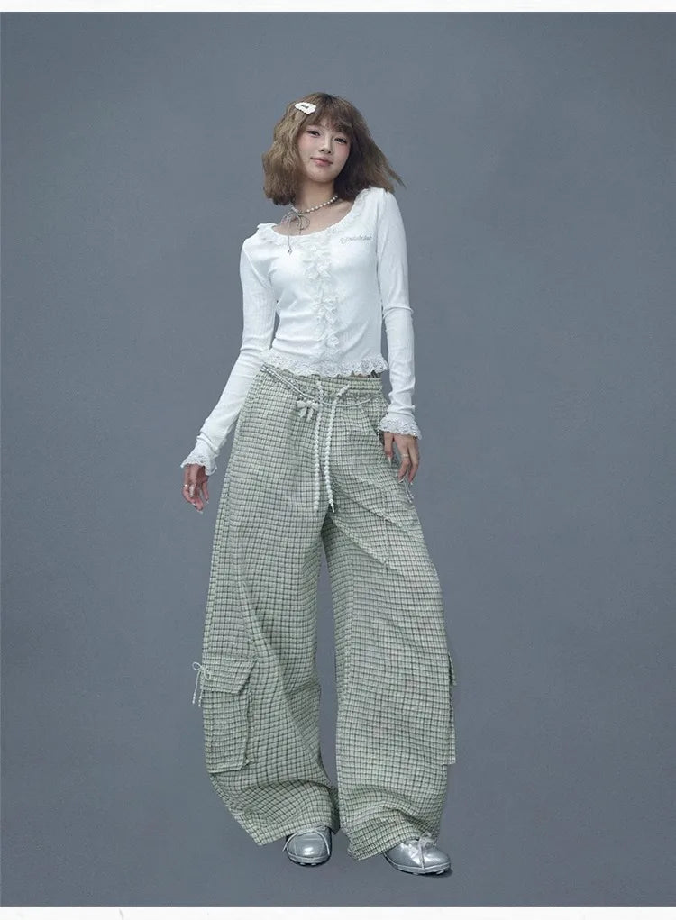 Apricot Pearl Check Dance Pants