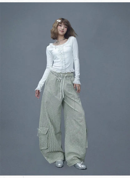 Apricot Pearl Check Dance Pants