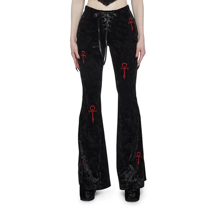 Velvet High Waist Flare Pants