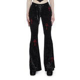 Velvet High Waist Flare Pants