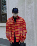 Retro Korean Style Patcwork Trend Flannel Shirt