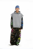 Heavyweight Casual Rolled Edge Sleeveles Hoodie