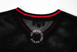 Breathable V-Neck Collar Mesh Graphic Printed T-Shirt