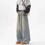 Streetwear Vintage Distressed Wide Leg Denim Jeans