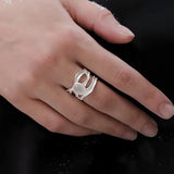 Geometric Opal Irregular Matte Ring