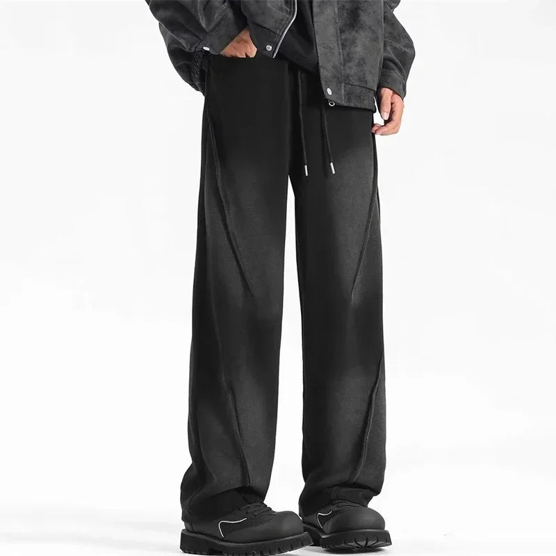 Vintage Pleated Straight Pants Korean