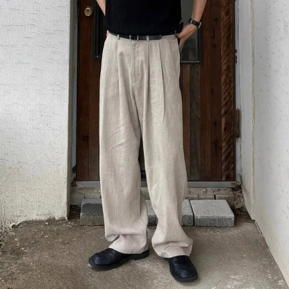 High End Military Green Linen Pants