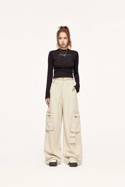 Multi Pockets Wide Leg Cargo Pants
