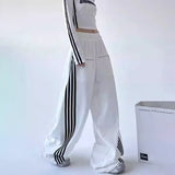 Y2K Elastic Waist Patchwork Striped SweatPants