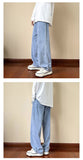 Ankle-length Baggy Washed Denim Pants