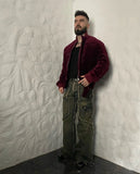 Y2K Vintage Washed Flared Denim Cargo Jeans