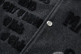 Embroidered Woolen Splice Hip Hop Varsity Jacket