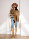 Cozy French Retro Zipper High Neck Sweater