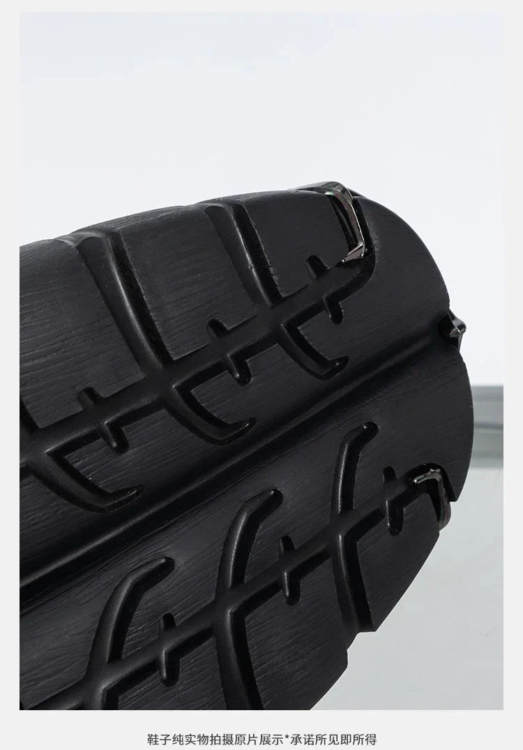 Grunge Chunky High-Top Strap Sneakers