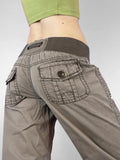 Retro Lace Up Low Rise Pants