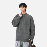 Cozy Ribbed Knit Mock Neck Cardigan