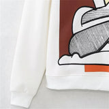 Winter Versatile Embroidered Round Neck Sweatshirt