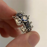 Gothic Vintage Love Heart Cross Ring
