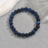 Vintage Blue Tiger Eye Beaded Bracelet