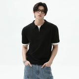 Cleanfit Lapel Contrast Color Casual Polo T-Shirt