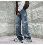 Cool Trendy Floral Printed Loose Fit Denim Jeans