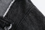 Tassel Black Denim Jacket