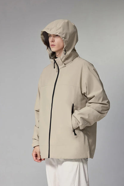 High-Collar Zipper Jacket