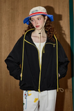 Signature Bright Zip Hooded Windbreaker Jacket