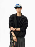 Elevated Lapel Fake Two Piece Long Sleeve Shirt