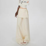 Vintage Casual Lace-Up High Waist Pants