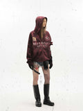 Y2K Spring Breathable Red Zip Up Hooded Sweatshirt