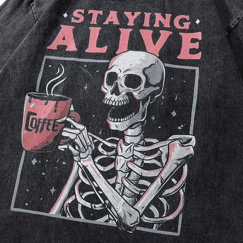 Staying Alive Skeleton T-shirt