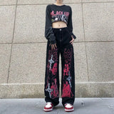 Y2K Streetwear Black Hip Hop Oversize Jeans